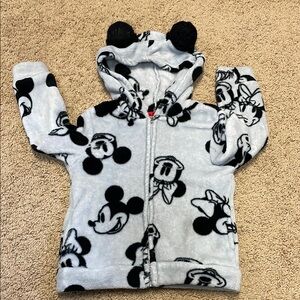 Disney Mickey Mouse Fleece Hoodie - Black and White